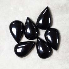 13x20MM PEAR CABOCHON BLACK ONYX(6PCS/BAG)